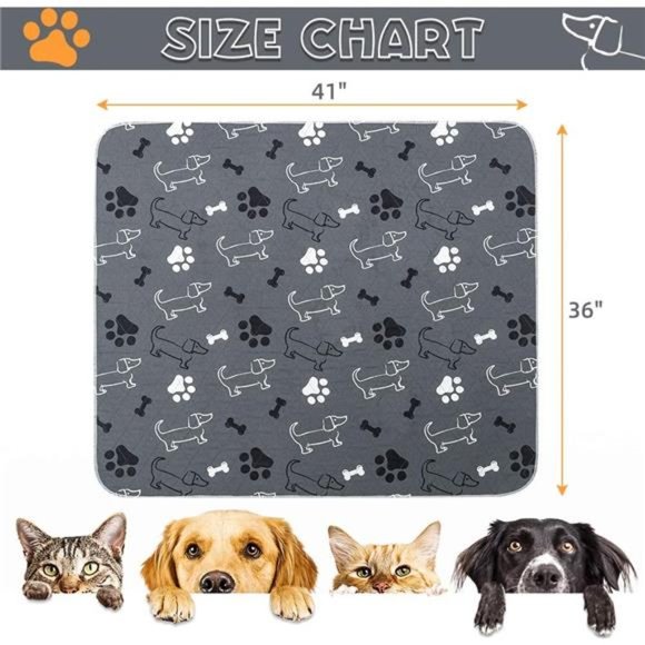 2 Packs Large 34" x 41" Non-Slip Reusable Dog Potty Training Mats - Picture 4 of 7